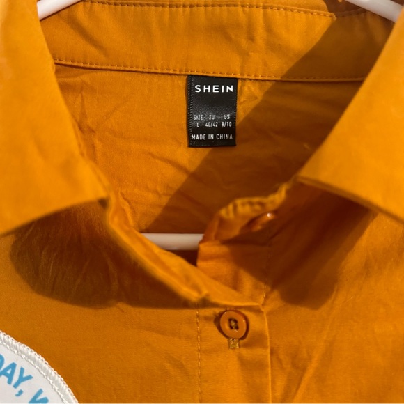 SHEIN Orange long sleeve button up - Picture 4 of 6